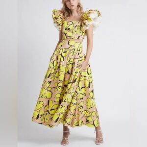 NWT - AJE PELICANO TOP (XL) & MIDI SKIRT (LRG) BUNDLE - CITRUS BLOOM